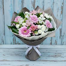 Букет цветов из:  Герберы, Альстромерии и Хризантемы в Гремячево