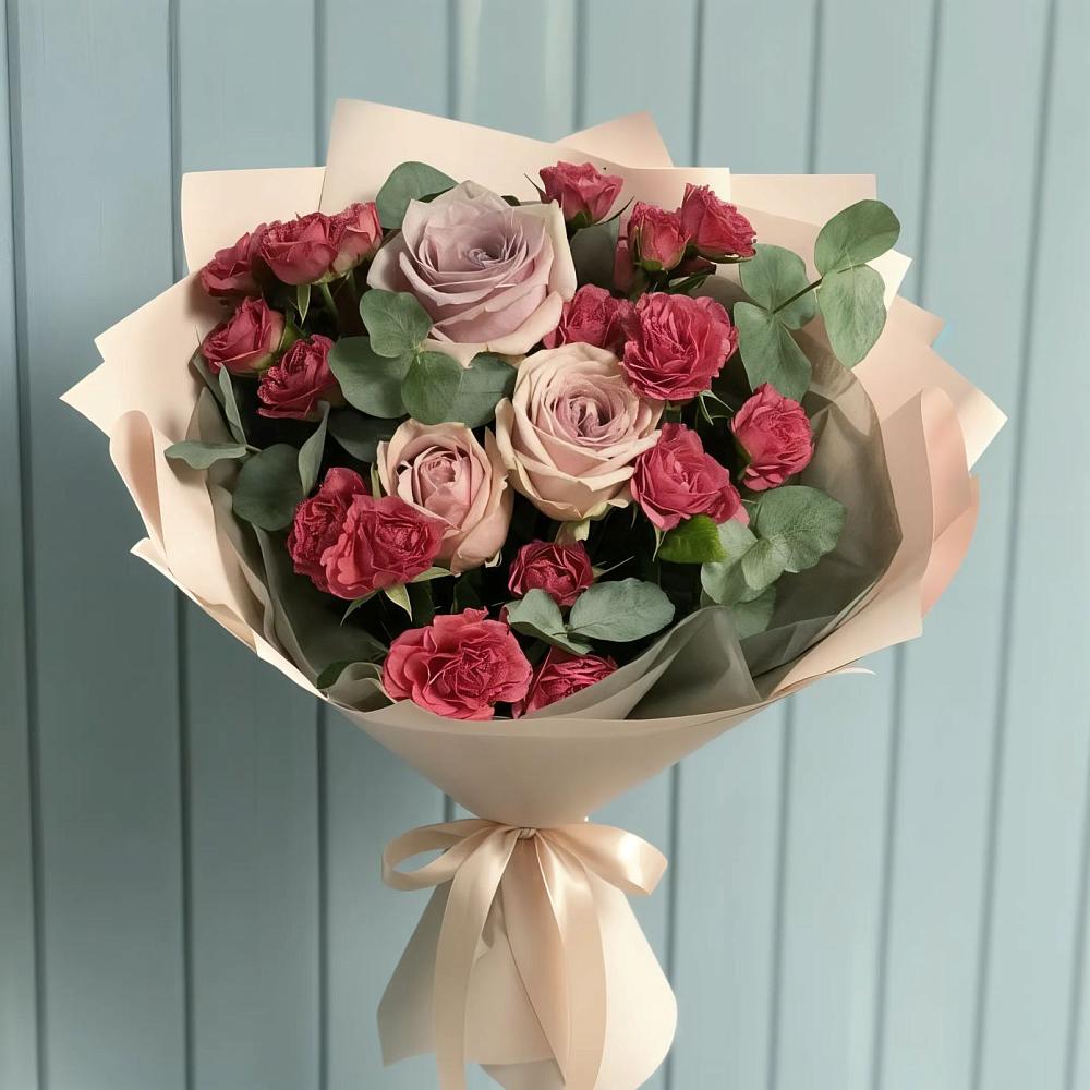 Букет цветов из: Гвоздики и Розы в Гремячево