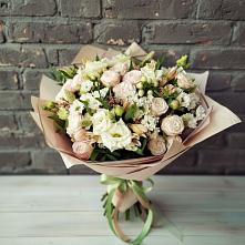 Букет цветов из:  Альстромерии, Розы и Хризантемы в Гремячево
