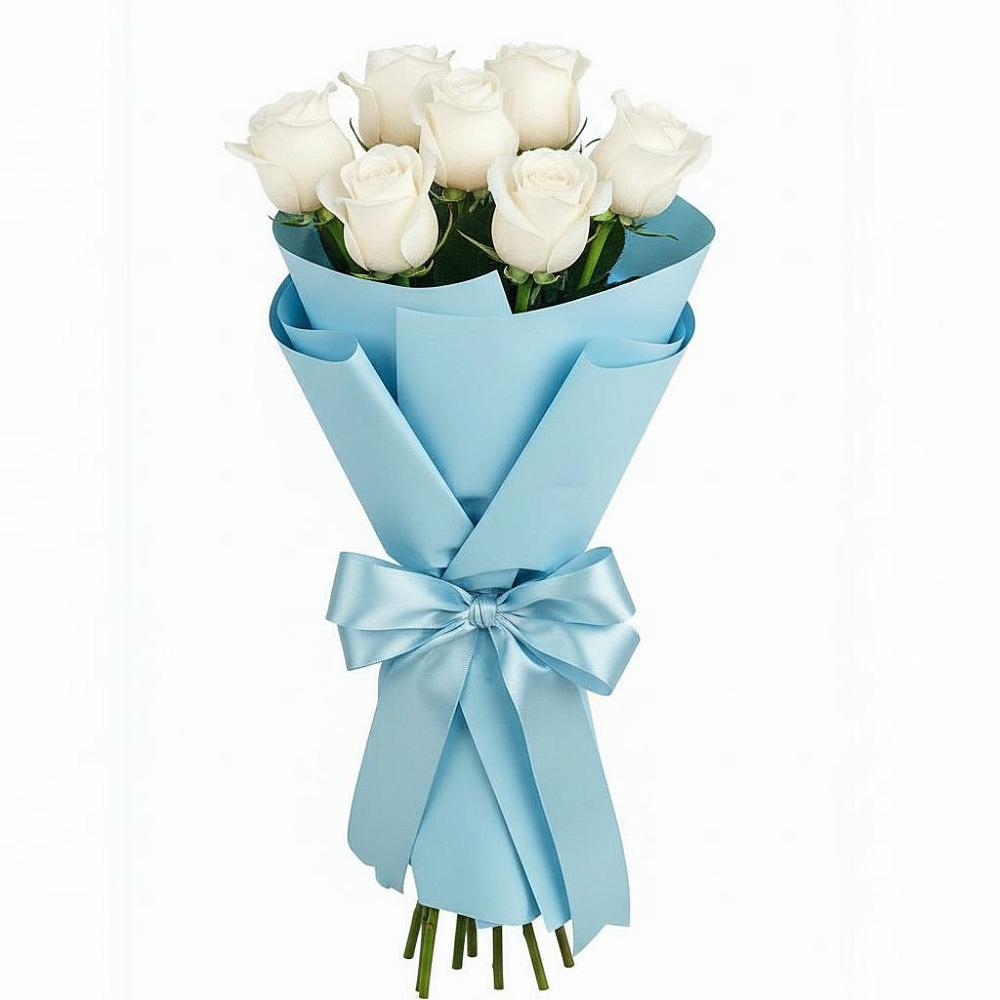Букет 7 белых роз Проуд в Гремячево
