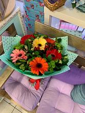 Букет цветов из:  Герберы, Хризантемы и Альстромерии #REPLACE_PRED# Гремячево