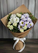 Букет цветов из:  Хризантемы и Розы в Гремячево