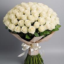 Букет 101 беля роза Белоснежка в Гремячево