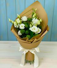 Букет цветов из:  Хризантемы и Лизиантусы в Гремячево