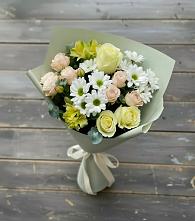Букет цветов из:  Альстромерии, Розы и Хризантемы в Гремячево