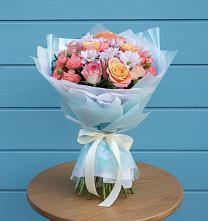 Букет цветов из:  Хризантемы и Розы в Гремячево