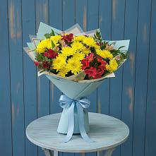 Букет цветов из:  Альстромерии и Хризантемы в Гремячево